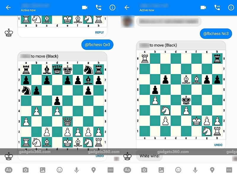 Facebook chess on facebook messenger