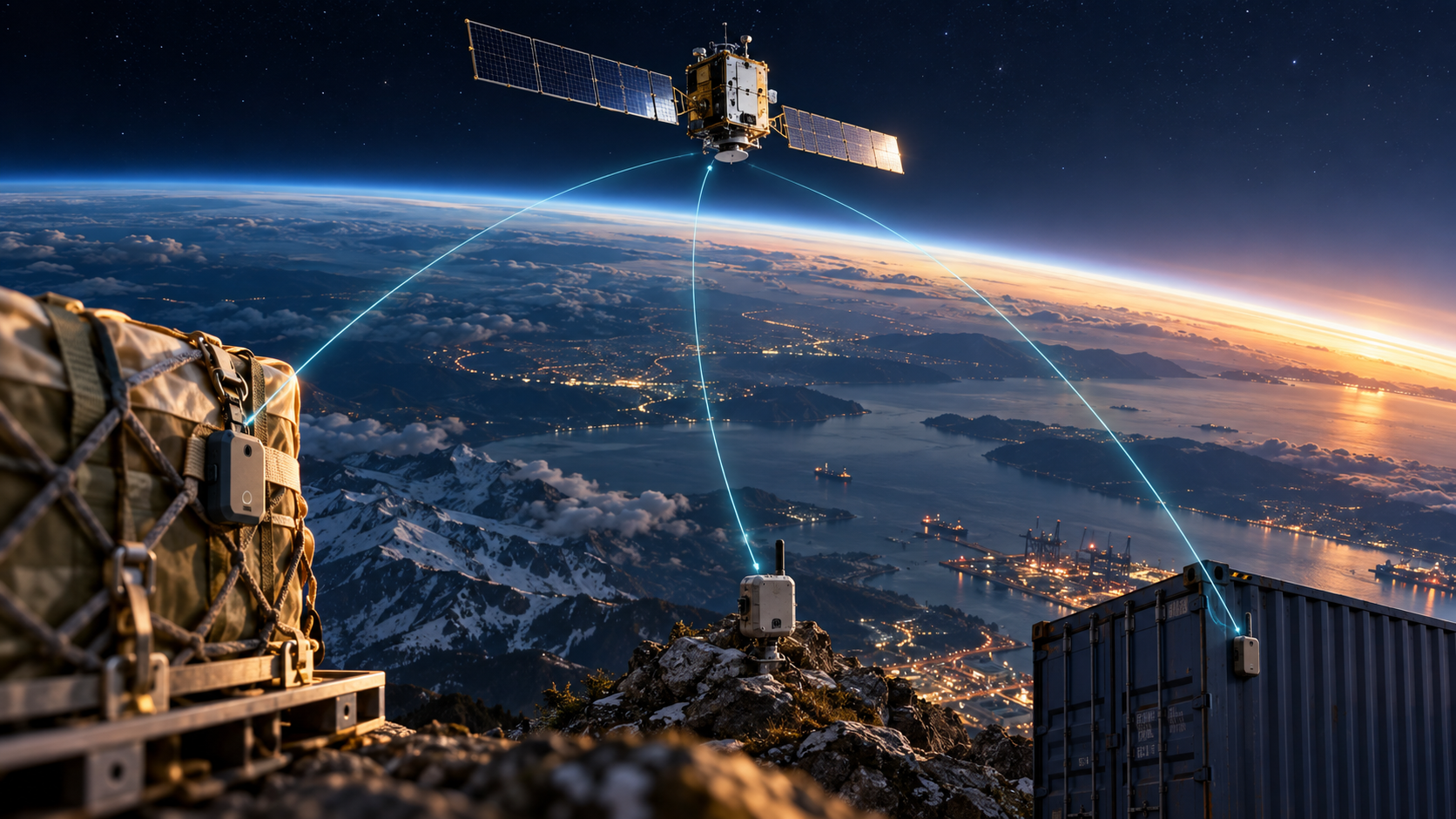 Low Earth orbit satellite receiving Bluetooth signals from cargo and remote sensor devices