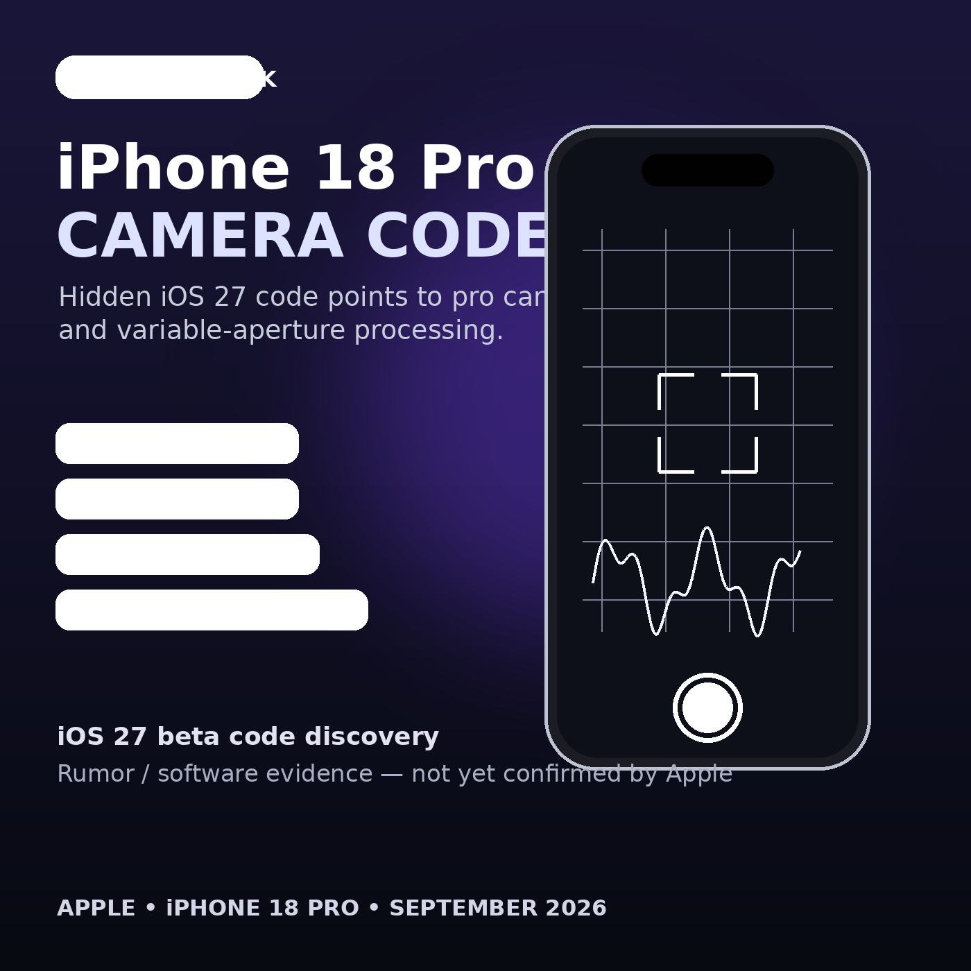 iPhone 18 Pro camera code leak