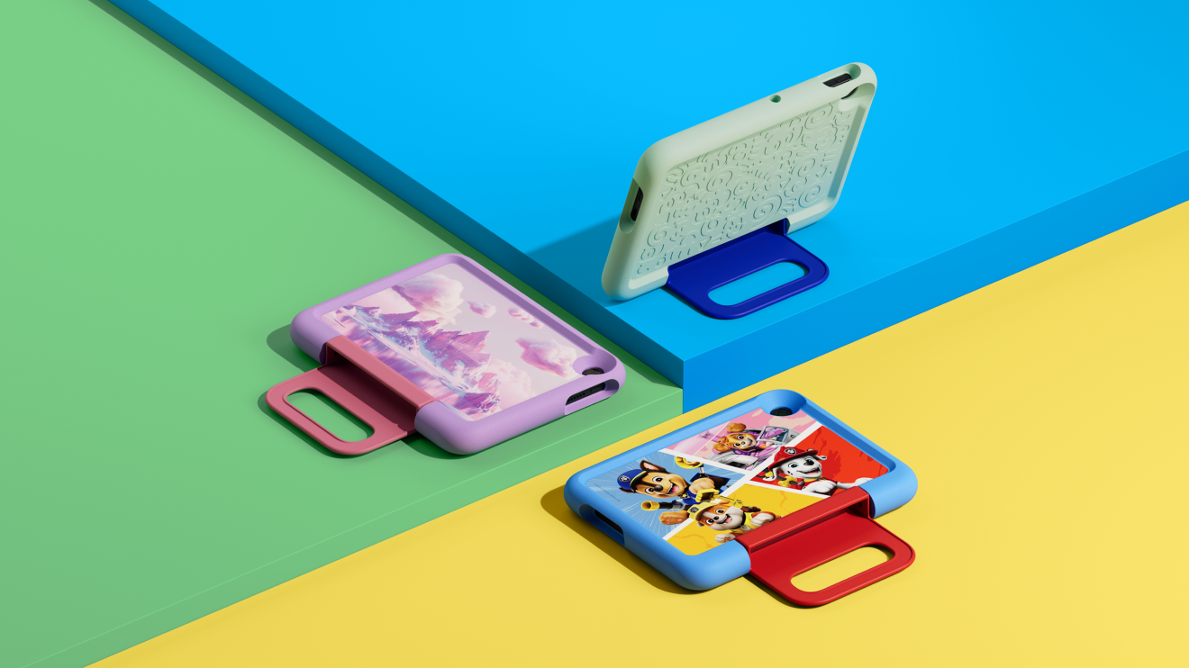 Amazon Kids Tablet 8 and Kids Tablet 11 in colorful protective cases