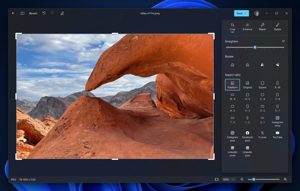 Editing tools: HDR, HEIC, Repair and Relight