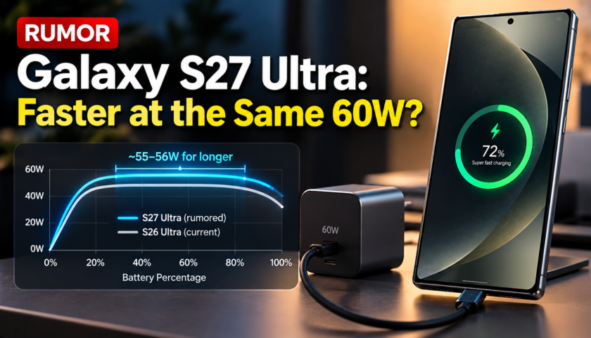 Galaxy S27 Ultra Charging Leak: Samsung May Make 60W Faster Without Raising Wattage
